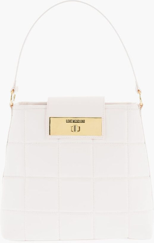 Shoulder Bag Moschino LOVE Quilted Faux Leather Shoulder Bag with Turn Lock Closur