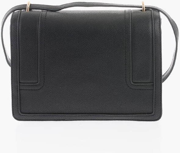 Crossbody sumkasi Moschino LOVE Sun'iy charmdan yasalgan zamshli sumka oltin logotipli