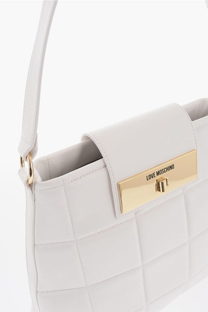 Shoulder Bag Moschino LOVE Quilted Faux Leather Shoulder Bag with Turn Lock Closur