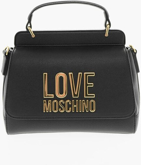 Elka sumkasi LOVE Moschino Faux Leather Elka Sumkasi Maxi Golden Logoti bilan