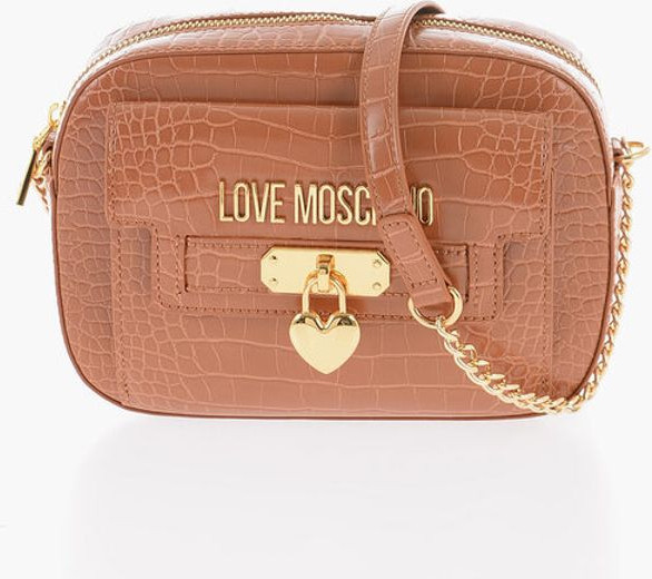 Crossbody Bag Moschino LOVE Crocodile Effect Faux Leather