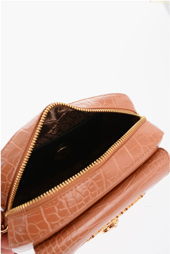 Crossbody Bag Moschino LOVE Crocodile Effect Faux Leather