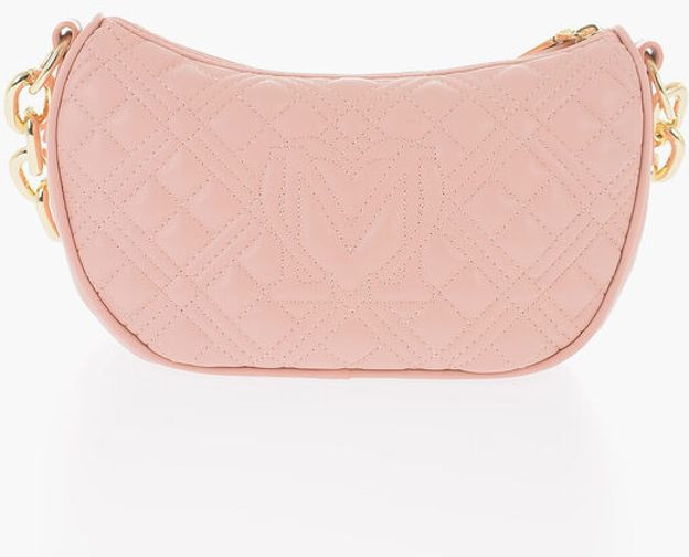Crossbody SUMKA Moschino LOVE Quilted Sun'iy Charm Sumka Oltin Zanjirli