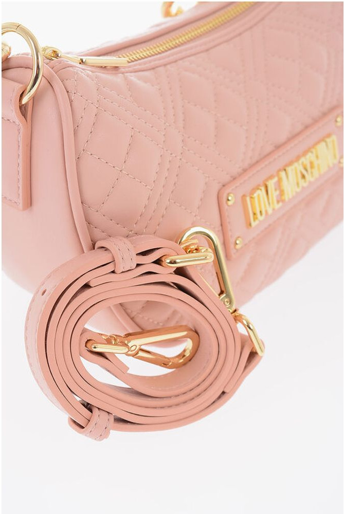 Crossbody SUMKA Moschino LOVE Quilted Sun'iy Charm Sumka Oltin Zanjirli