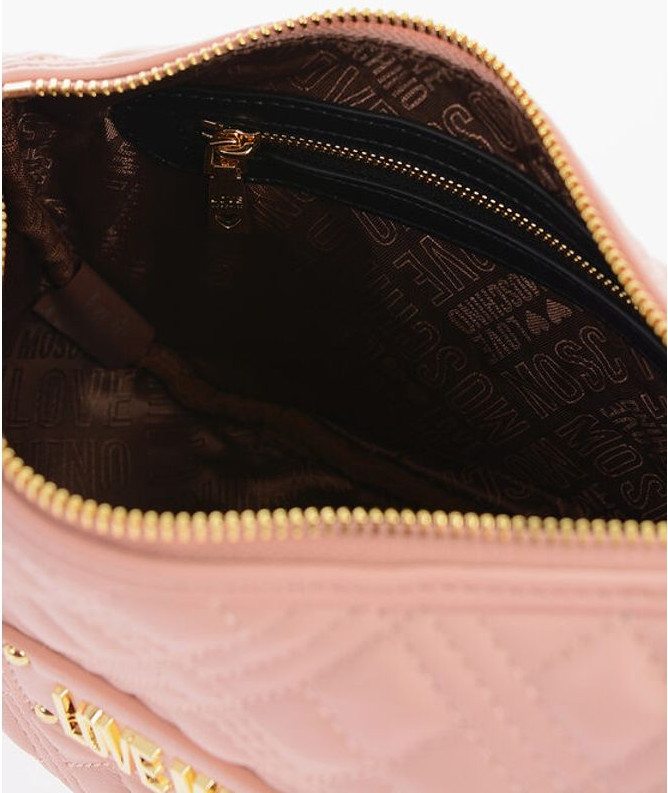 Crossbody SUMKA Moschino LOVE Quilted Sun'iy Charm Sumka Oltin Zanjirli