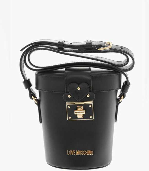 Сумка через плечо Moschino LOVE Кожаная сумка-ведро с замком-защелкой