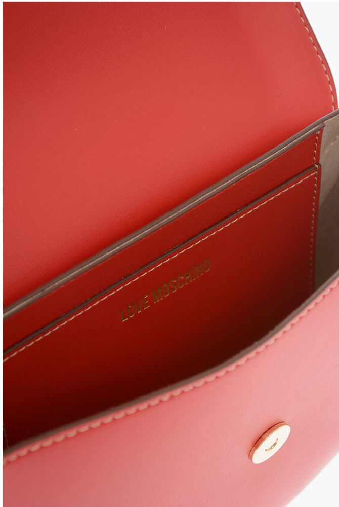 Crossbody Bag Moschino LOVE Faux Leather Saddle Bag with Removable Shoulder Strap