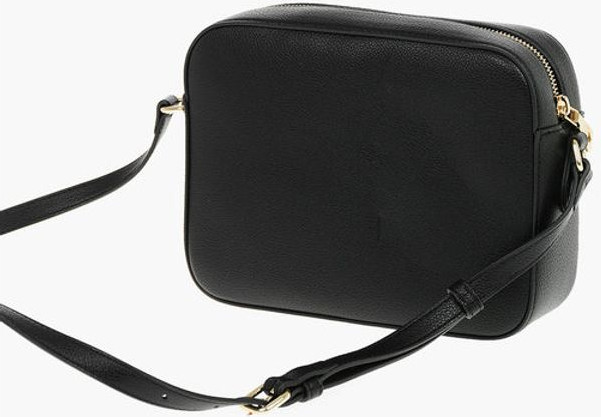 Crossbody Bag Moschino Textured Faux Leather Camera Bag with Front Pocket
