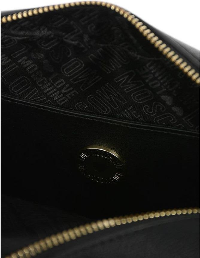 Crossbody Bag Moschino Textured Faux Leather Camera Bag with Front Pocket
