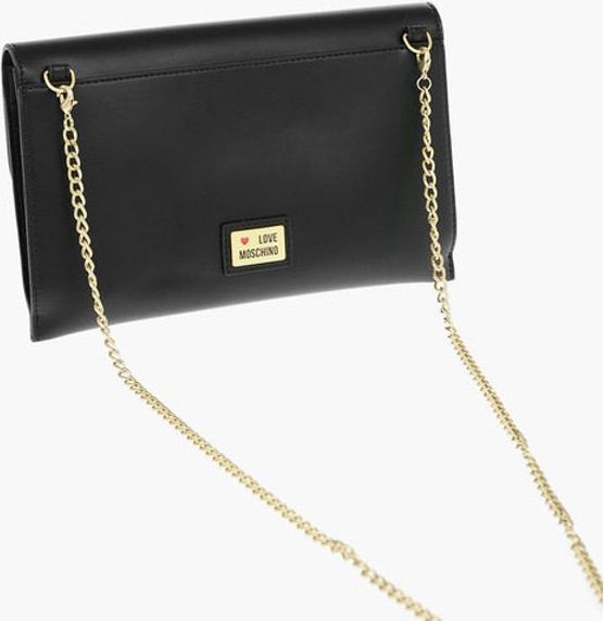 Clutch Moschino LOVE Removable Chain Shoulder Strap Faux Leather