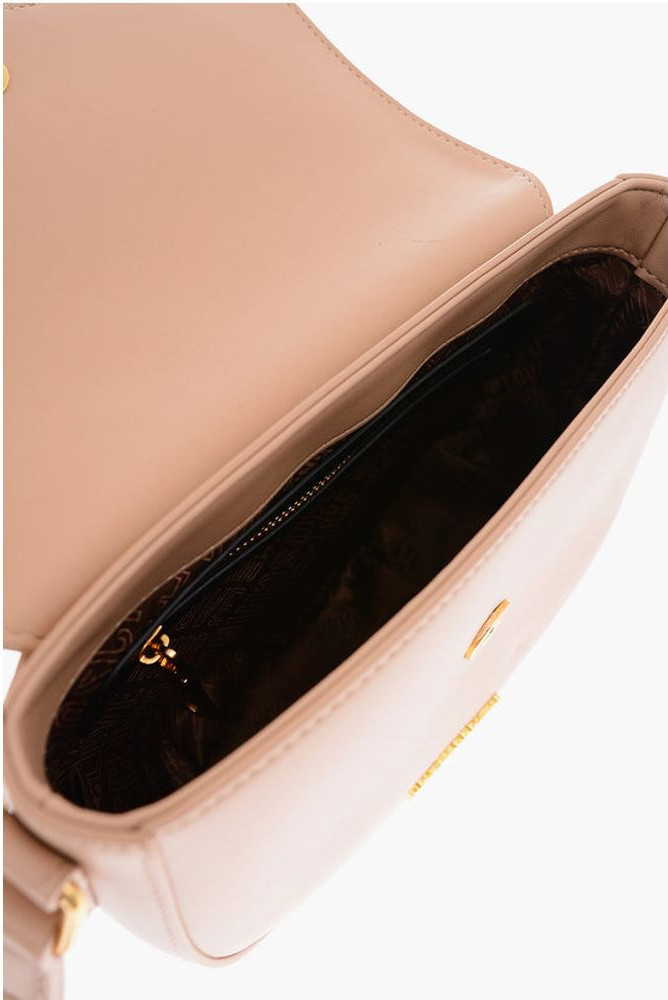 Shoulder Bag Moschino LOVE Faux Leather Shoulder Bag with Golden Heart Clamp