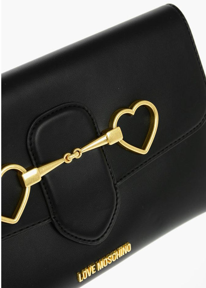 Clutch Moschino LOVE Removable Chain Shoulder Strap Faux Leather
