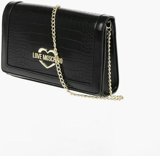 Crossbody Bag Moschino Crocodile Effect Faux Leather