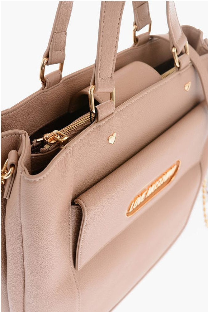 Сумка Moschino LOVE Прямоугольная из экокожи с накладным карманом "макси"