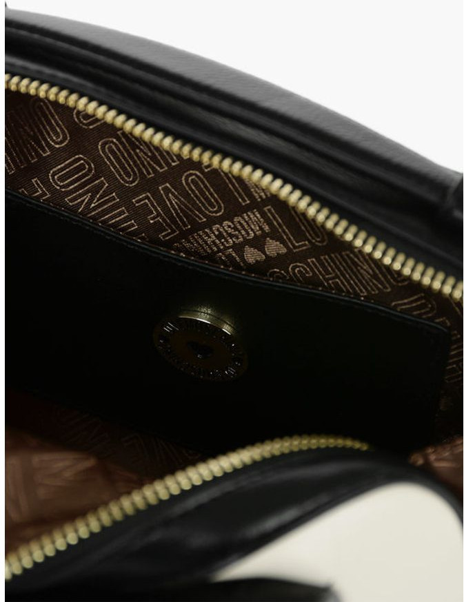 Crossbody Bag Moschino LOVE Golden Logo Two-Tone Faux Leather
