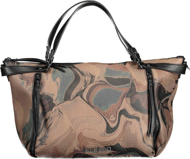 Handbag Desigual Brown Polyethylene