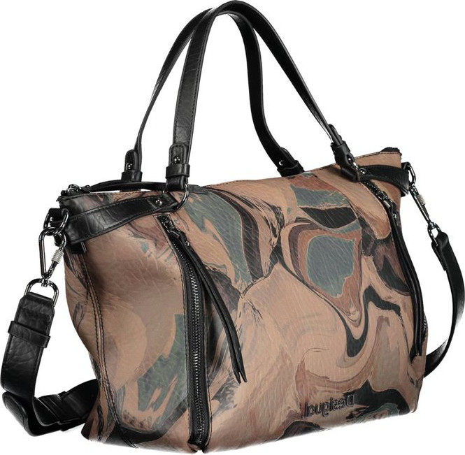 Handbag Desigual Brown Polyethylene