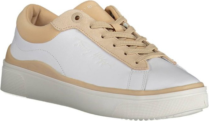 White Polyester Sneaker by Tommy Hilfiger