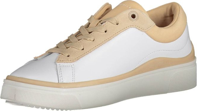 White Polyester Sneaker by Tommy Hilfiger