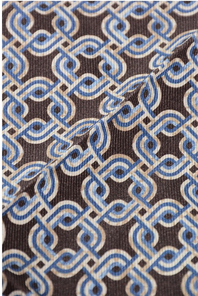 Jentil Pocket Square Corneliani Geometrik Naqshli Ipak