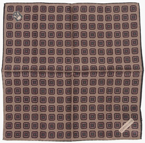 Pocket Square Corneliani Geometric Patterned Silk