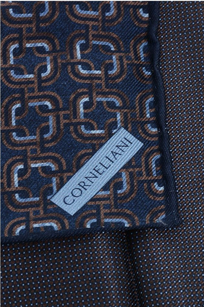 Pocket Square Corneliani Geometric Patterned Silk