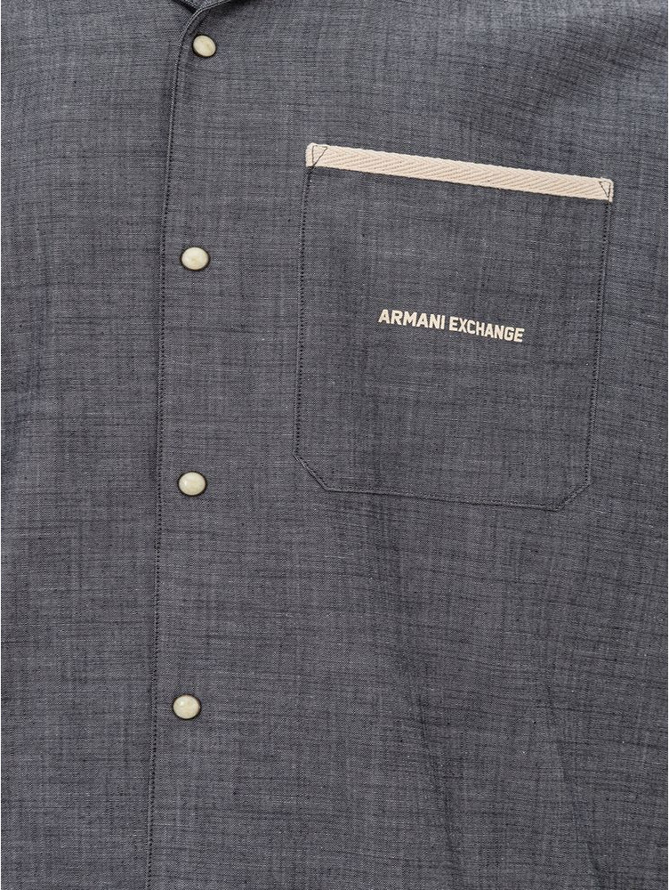 Синяя джинсовая рубашка Armani Exchange