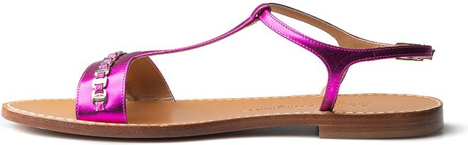 Фиолетовые кожаные сандалии на плоской подошве Salvatore Ferragamo
