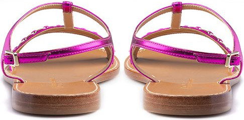Фиолетовые кожаные сандалии на плоской подошве Salvatore Ferragamo