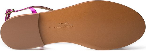 Фиолетовые кожаные сандалии на плоской подошве Salvatore Ferragamo