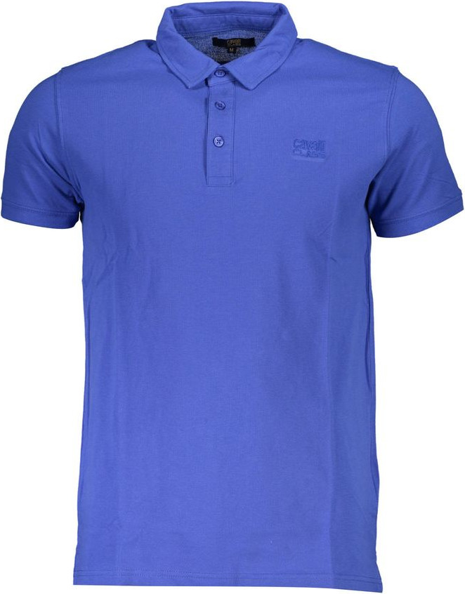 Blue Cotton Polo Shirt cavalli CLASS