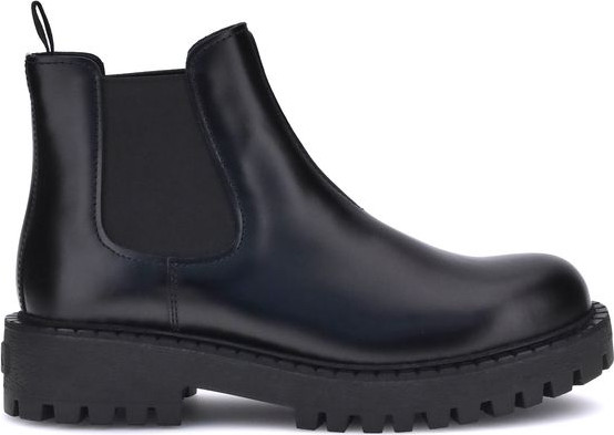 Ботинки Prada Black Calf Leather Bos Taurus