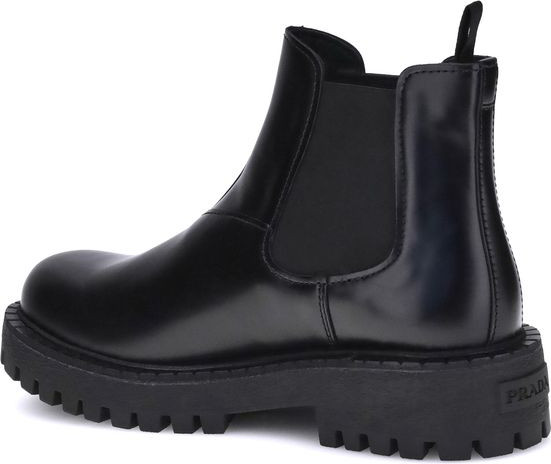 Ботинки Prada Black Calf Leather Bos Taurus