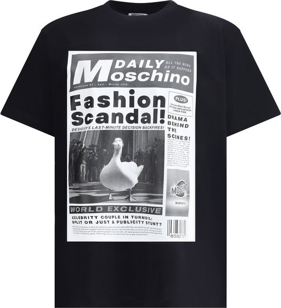 Moschino qora paxta futbolkasi