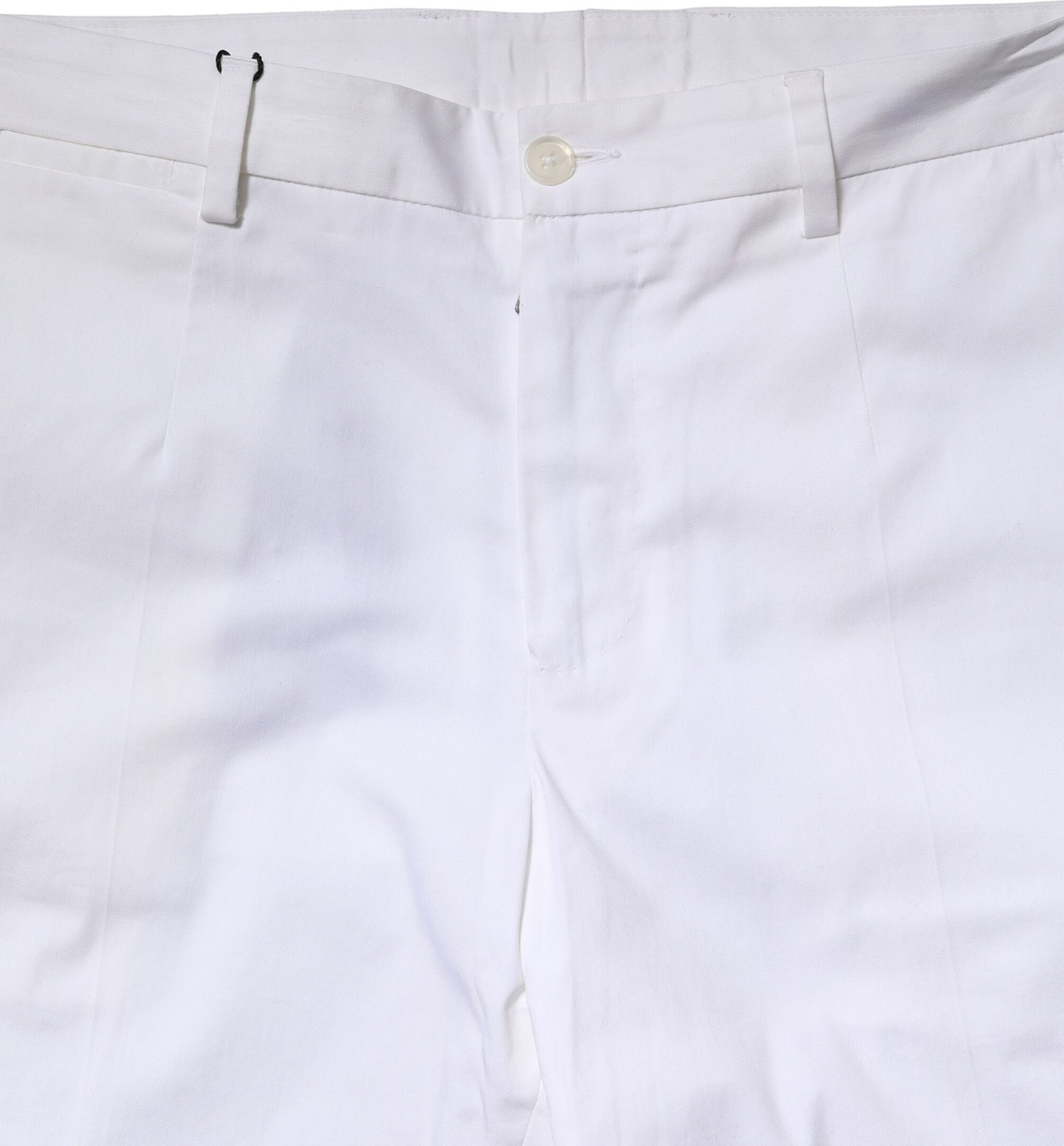 White Cotton Straight Logo Men Pants