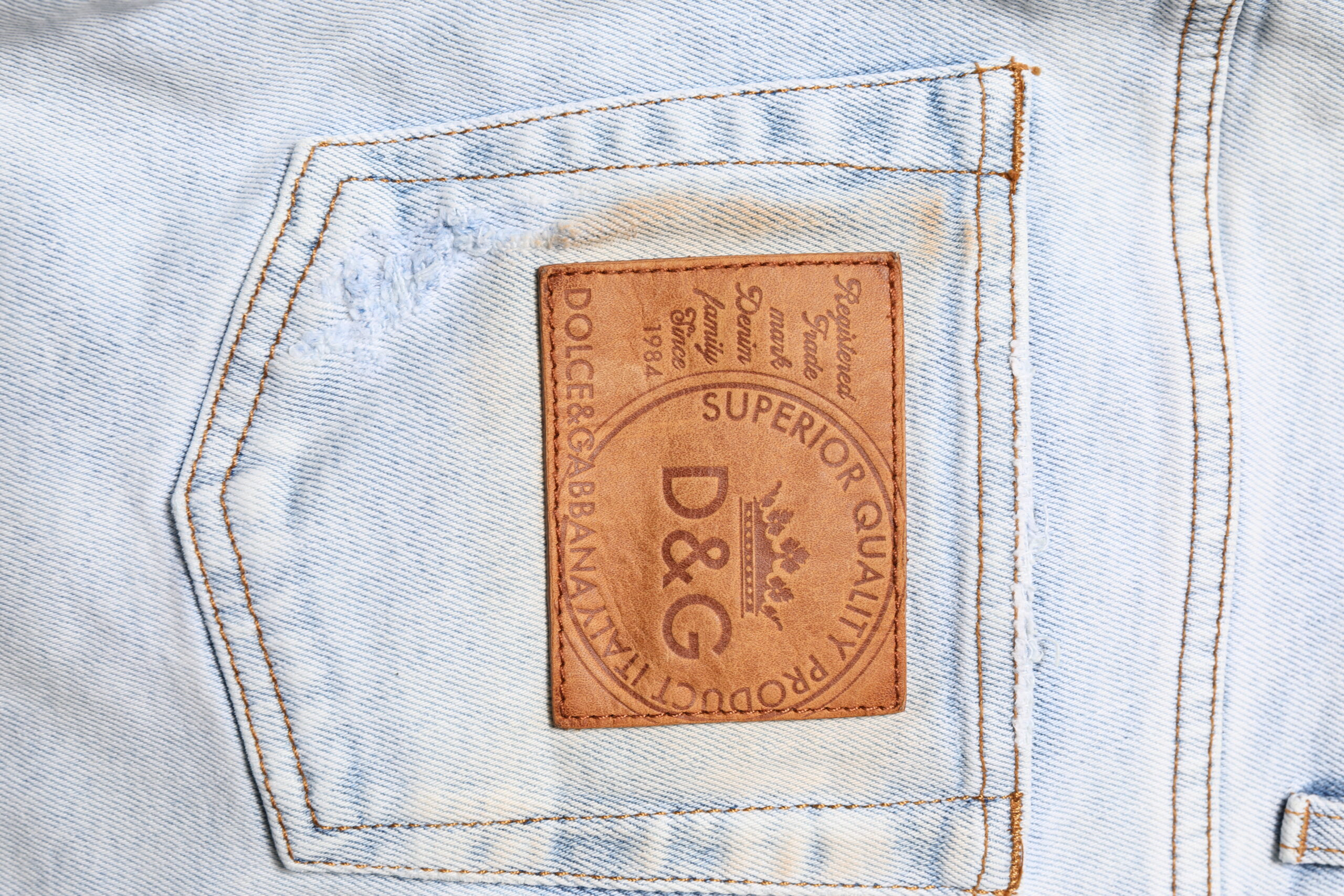 Light Blue Tattered Skinny Denim Jeans Dolce & Gabbana