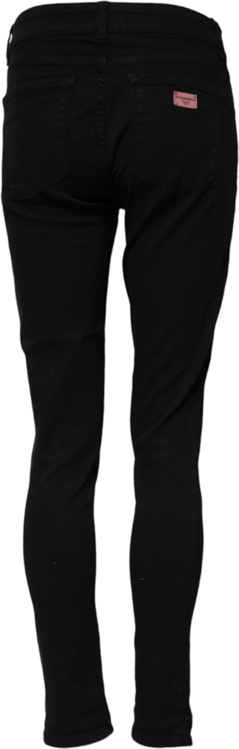 Dolce & Gabbana qora paxta jinsi shimlari midi bel