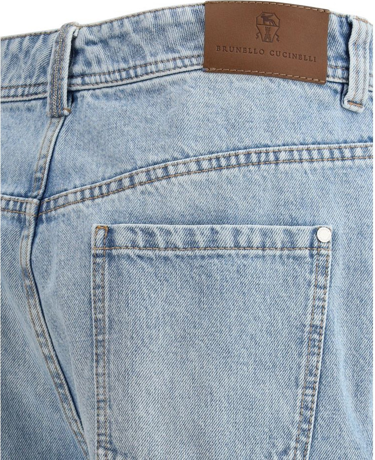 Джинсы Brunello Cucinelli Голубые хлопковые прямые джинсы