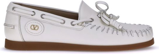Белые лоферы Valentino Garavani из телячьей кожи Bos Taurus без шнуровки