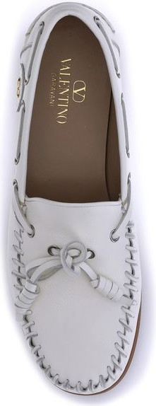 Белые лоферы Valentino Garavani из телячьей кожи Bos Taurus без шнуровки