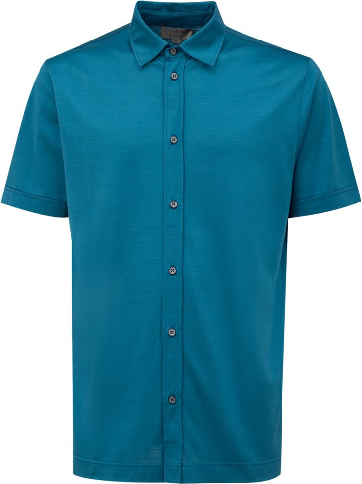 Blue Cotton Shortsleeve Shirt Canali