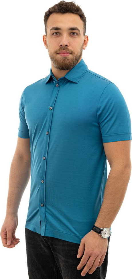 Blue Cotton Shortsleeve Shirt Canali