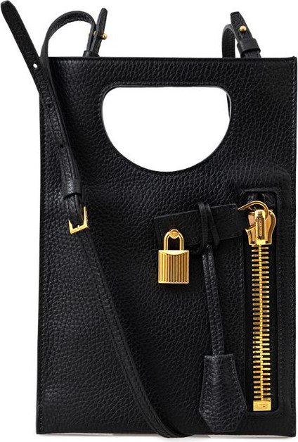 Сумка через плечо Tom Ford Черная Кожа