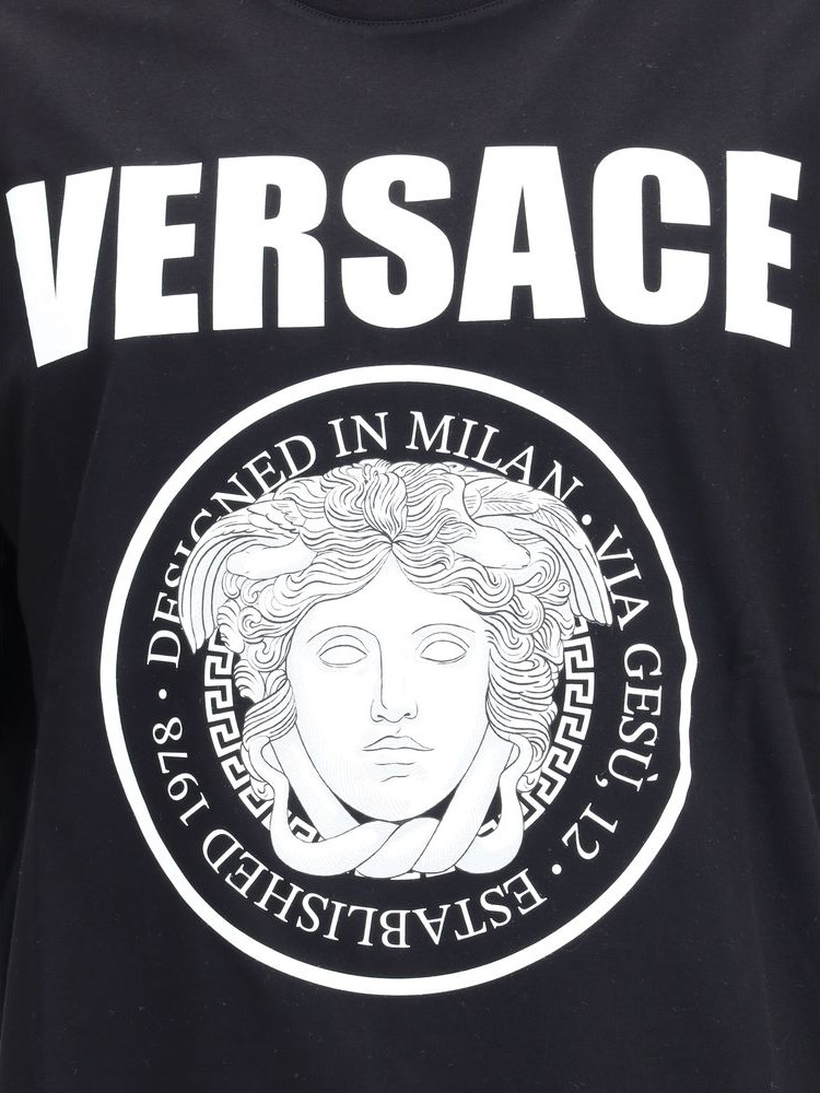 Черная хлопковая футболка Versace