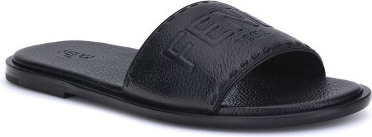 Fendi Шлепанцы Черная Кожа Теленка
