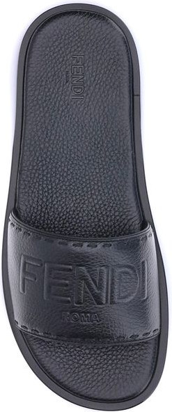 Fendi Шлепанцы Черная Кожа Теленка
