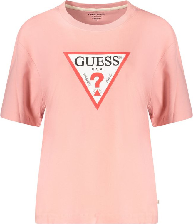 Футболка Guess Shoes Розовая Хлопковая Женская