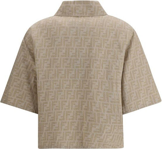 Бежевая хлопковая джинсовая куртка от Fendi