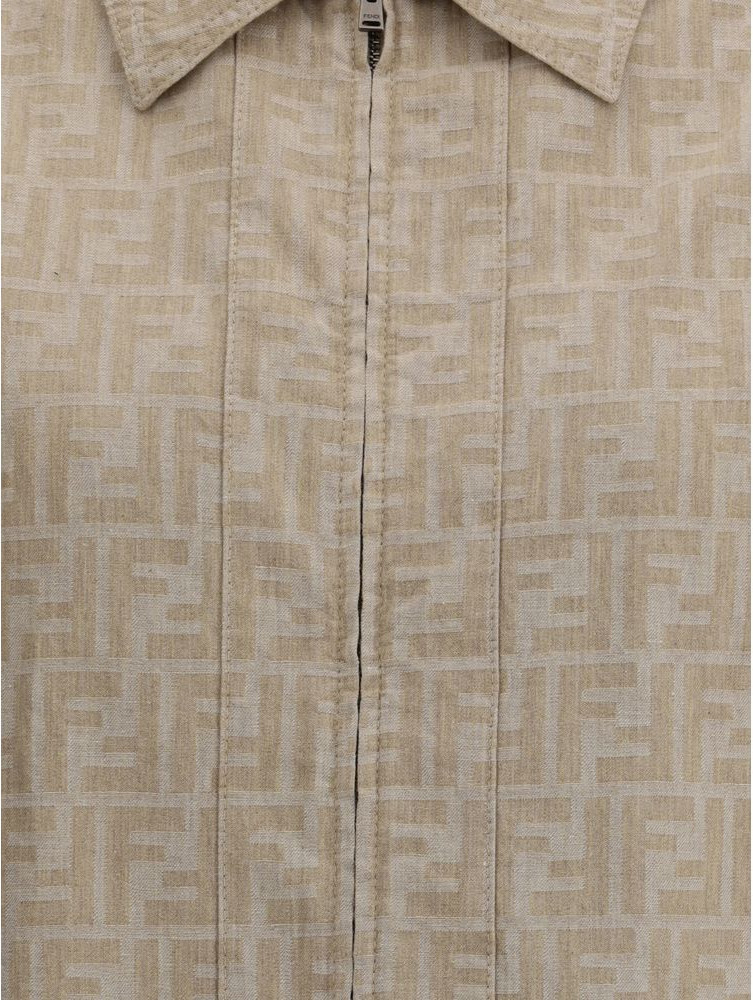 Бежевая хлопковая джинсовая куртка от Fendi
