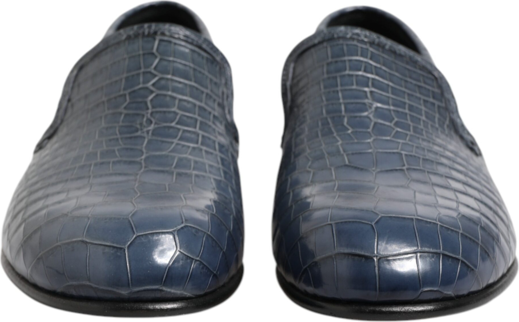 Dolce & Gabbana ko'k ekzotik charmdan tayyorlangan slip-on tuflilari